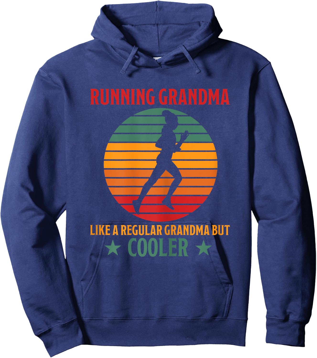 Running Grandma Cooler Funny Saying Running Grandma Jogging Hoodie - Hoodie | Navy