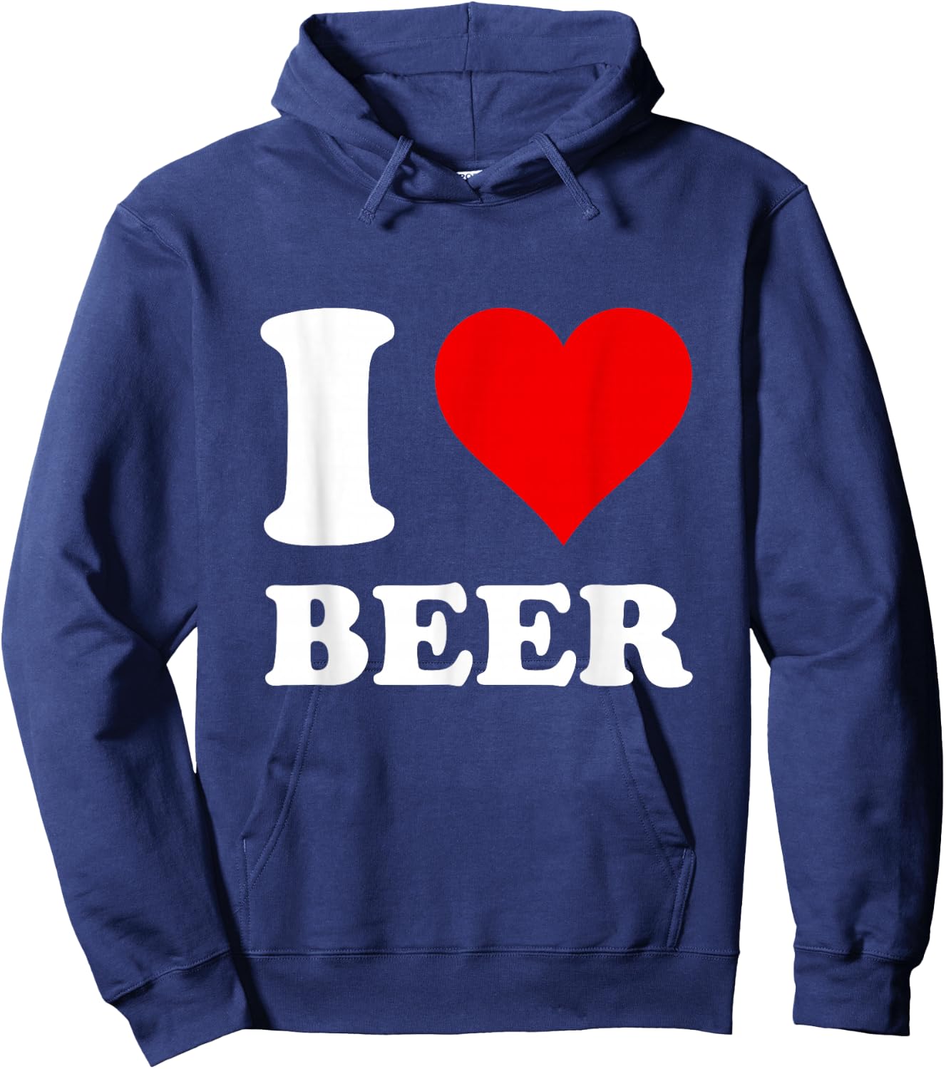 Red Heart I Love Beer Hoodie - Hoodie | Navy