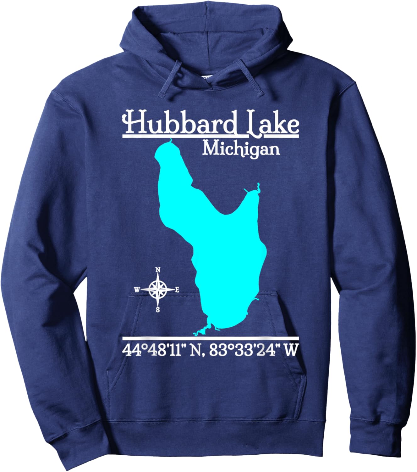 Hubbard Lake, Michigan Hoodie - Hoodie | Navy