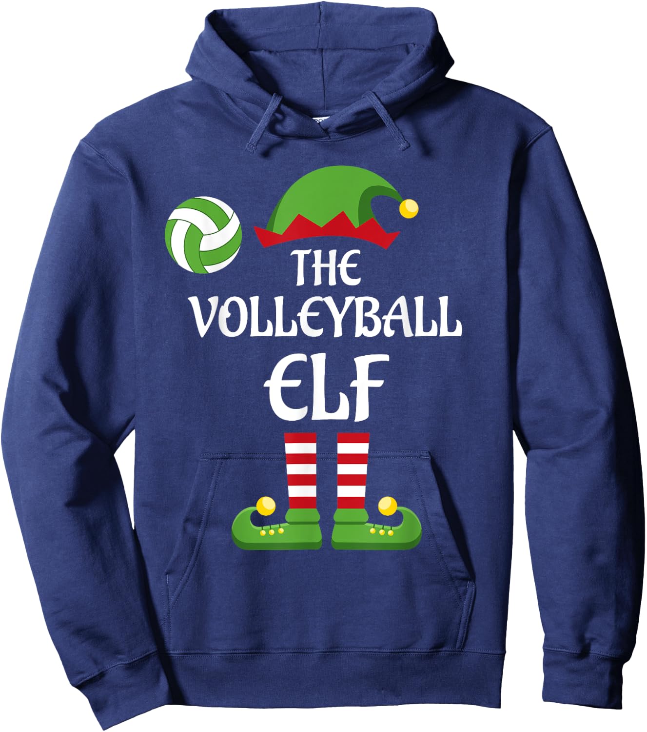 Volleyball Elf Family Matching Group Christmas Sporty Hoodie - Hoodie | Navy