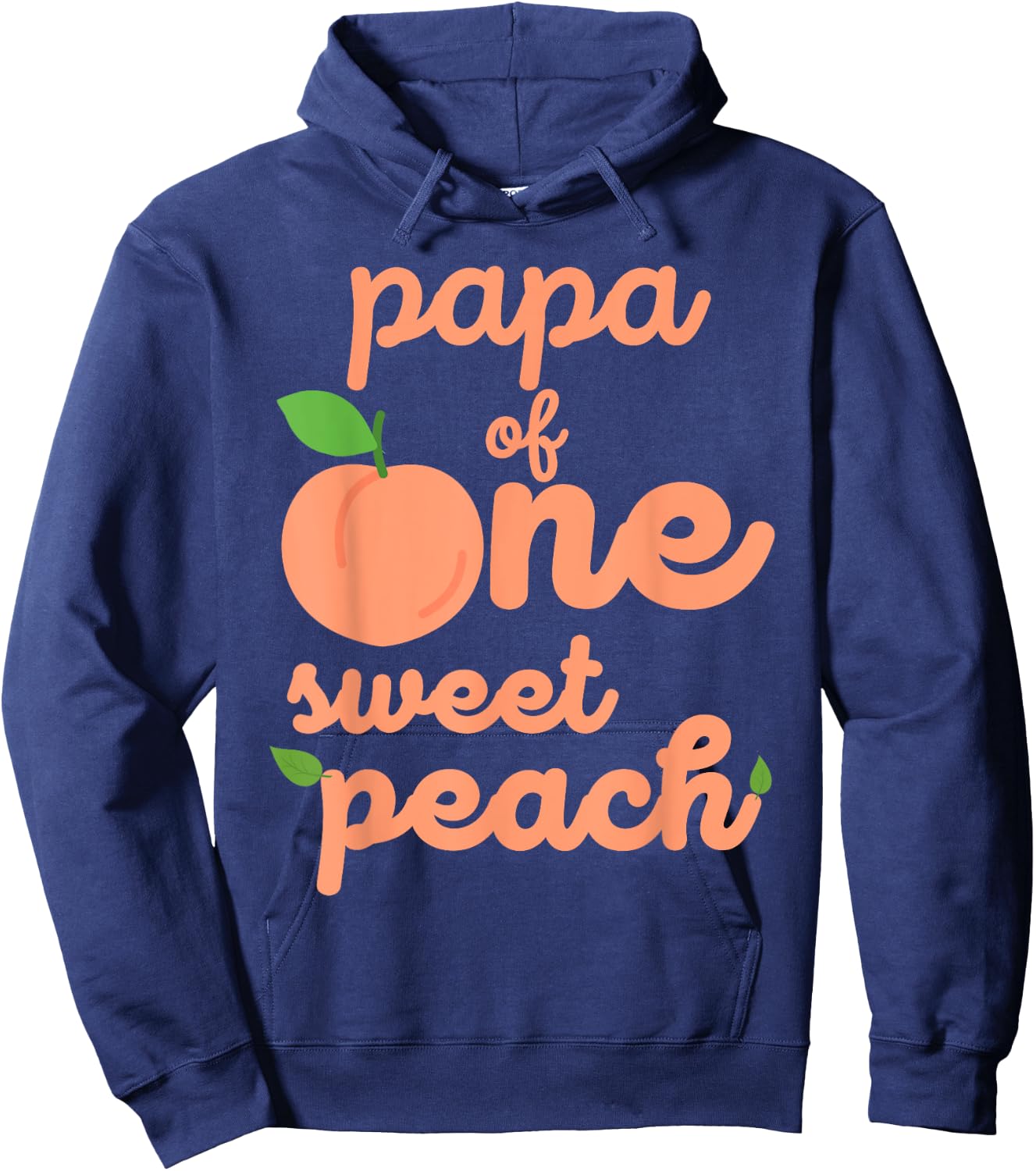 Papa Dad First Birthday One Sweet Peach Bday Family Matching Hoodie - Hoodie | Navy