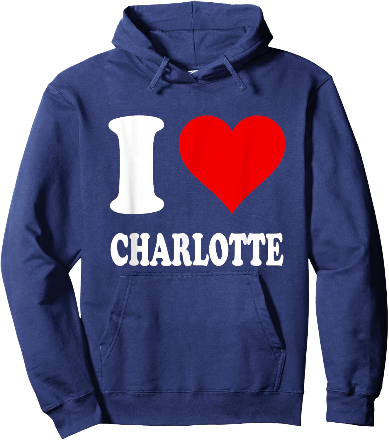 Red Heart I Love Charlotte Hoodie - Hoodie | Navy
