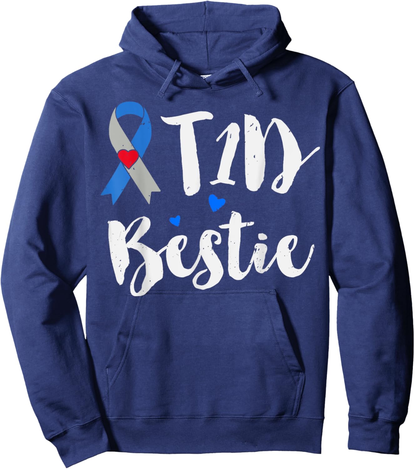 T1D Bestie Shirt Type 1 Diabetes Awareness Gifts Hoodie - Hoodie | Navy