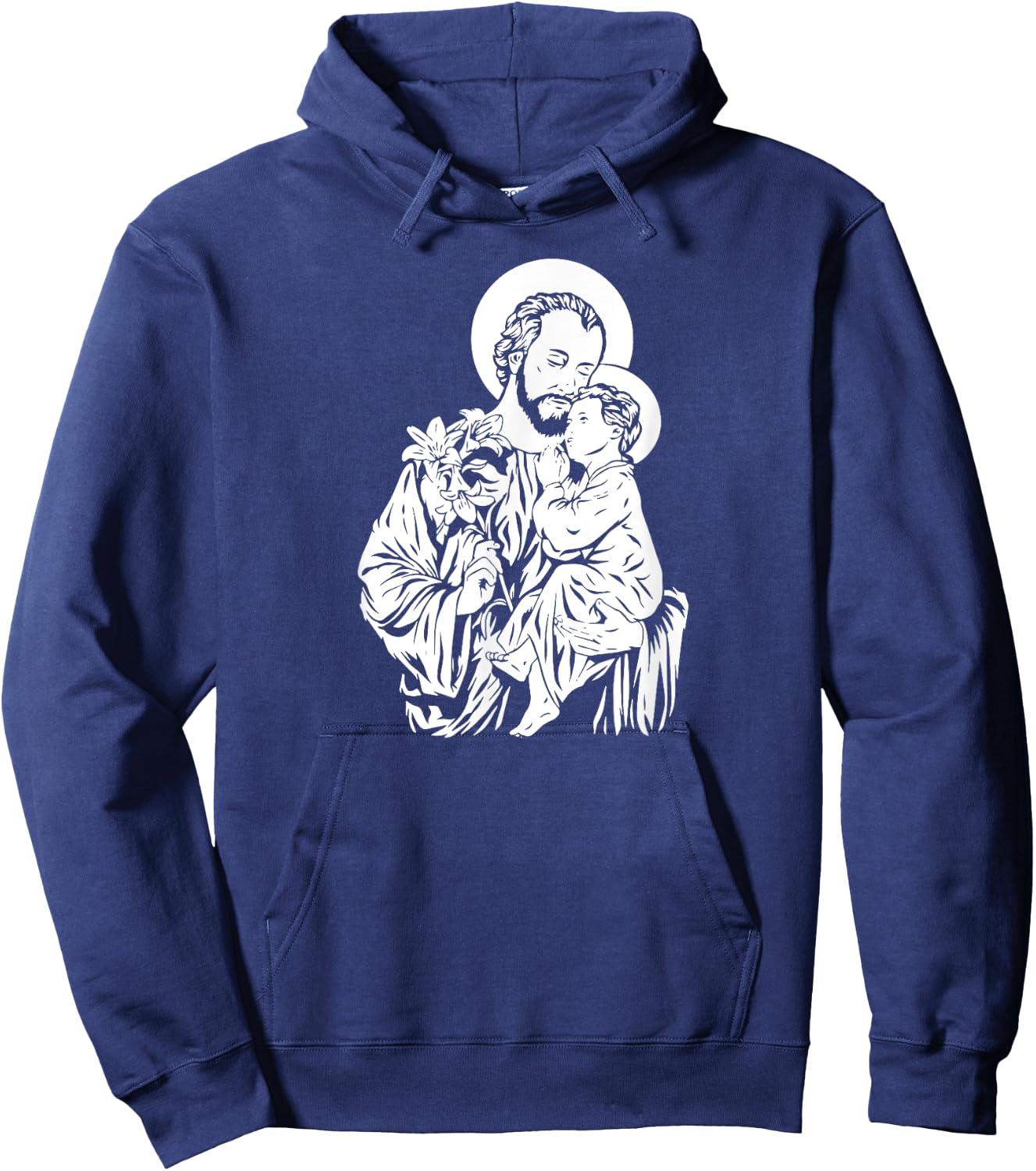 Saint Joseph Catholic Church Street, Joseph With Infant Hoodie - Hoodie | Navy