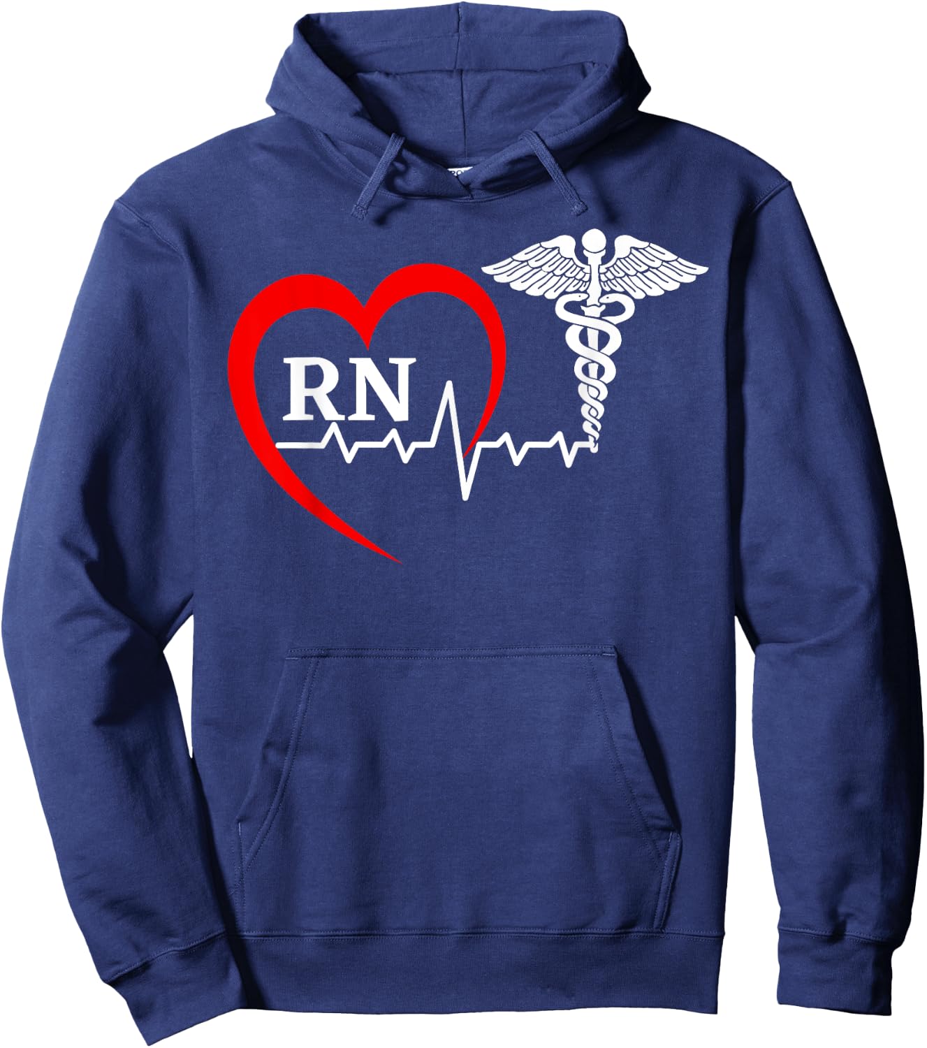 Nurses Day Caduceus Nurse Week 2023 Heartbeat Medical RN Hoodie - Hoodie | Navy