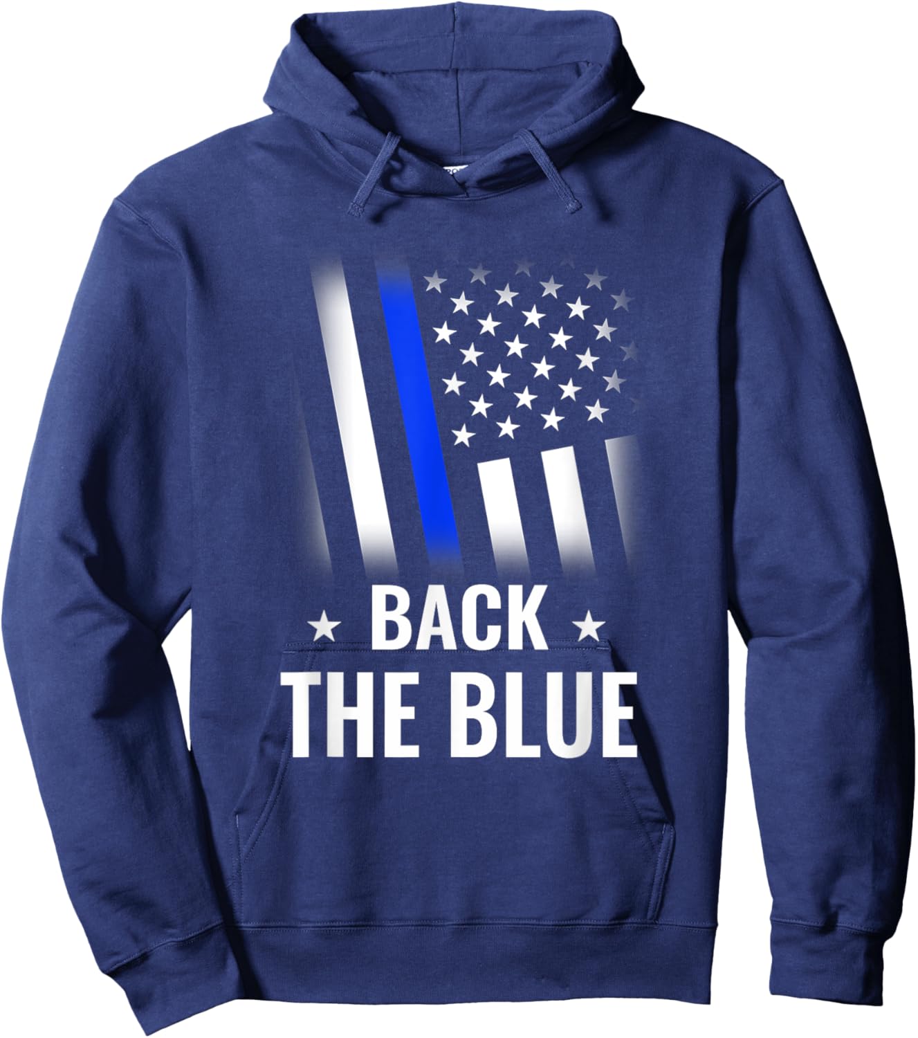 Back The Blue Police Flag Design Hoodie - Hoodie | Navy