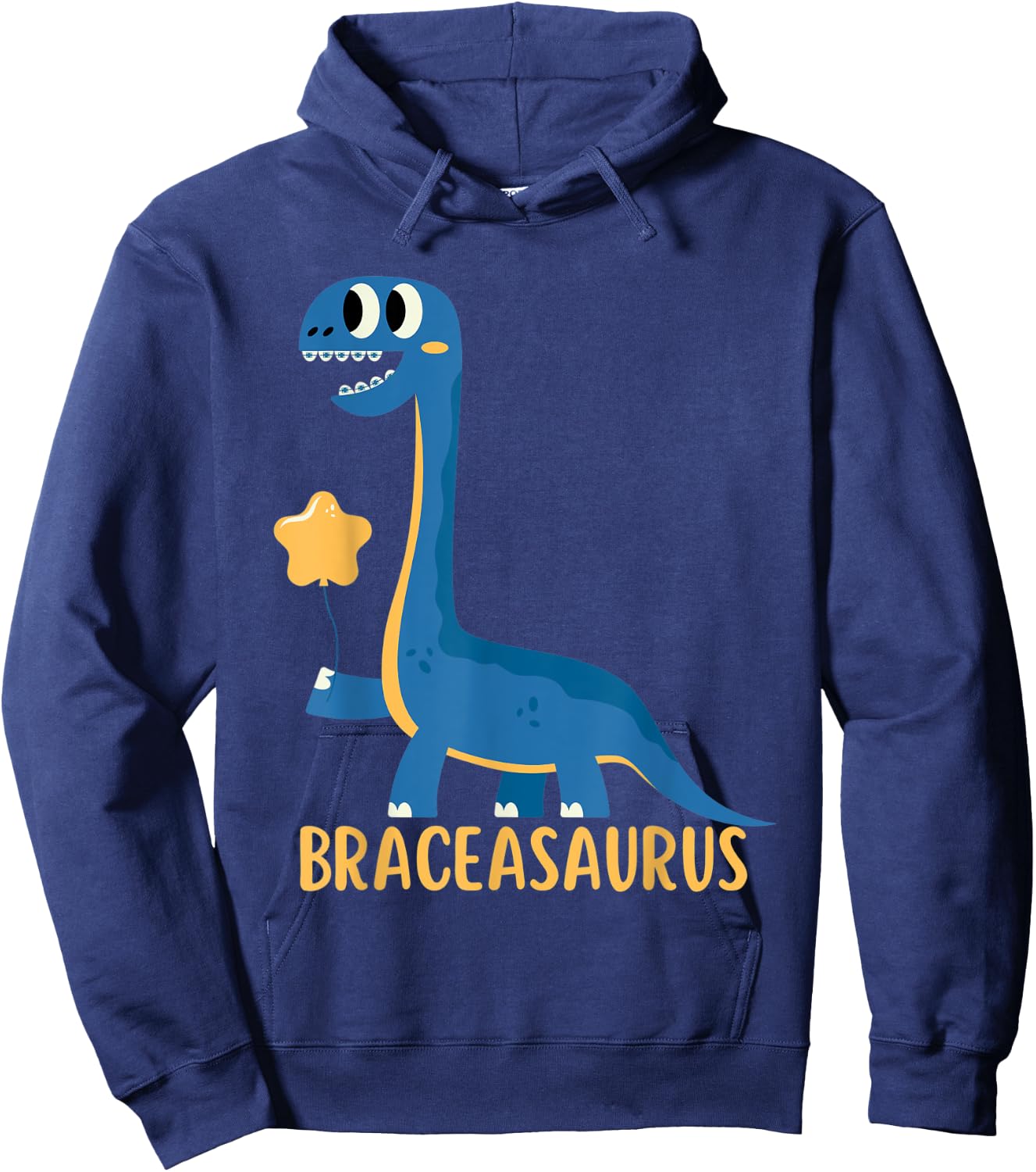Dinosaur Funny Braces BRACEASAURUS Orthodontist Hoodie - Hoodie | Navy