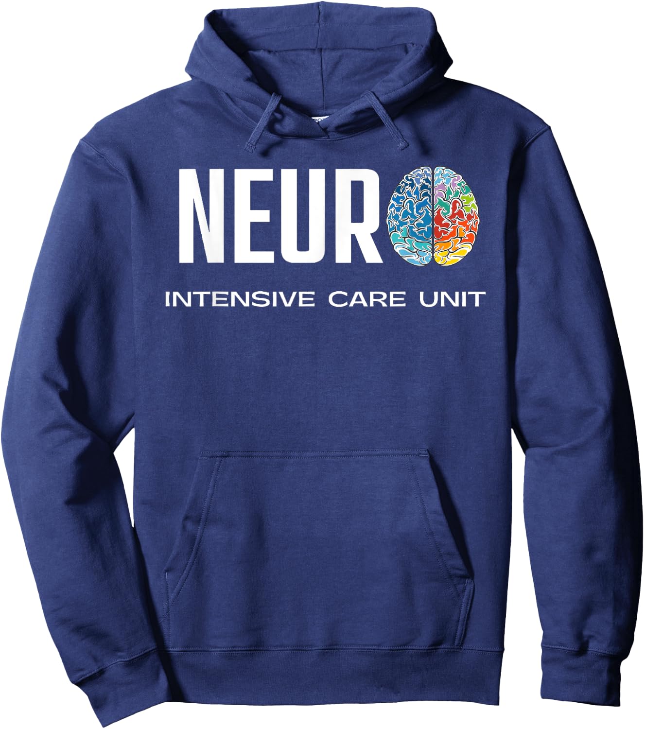 Neuro ICU Neuro Intensive Care Unit Colorful Brain Hoodie - Hoodie | Navy
