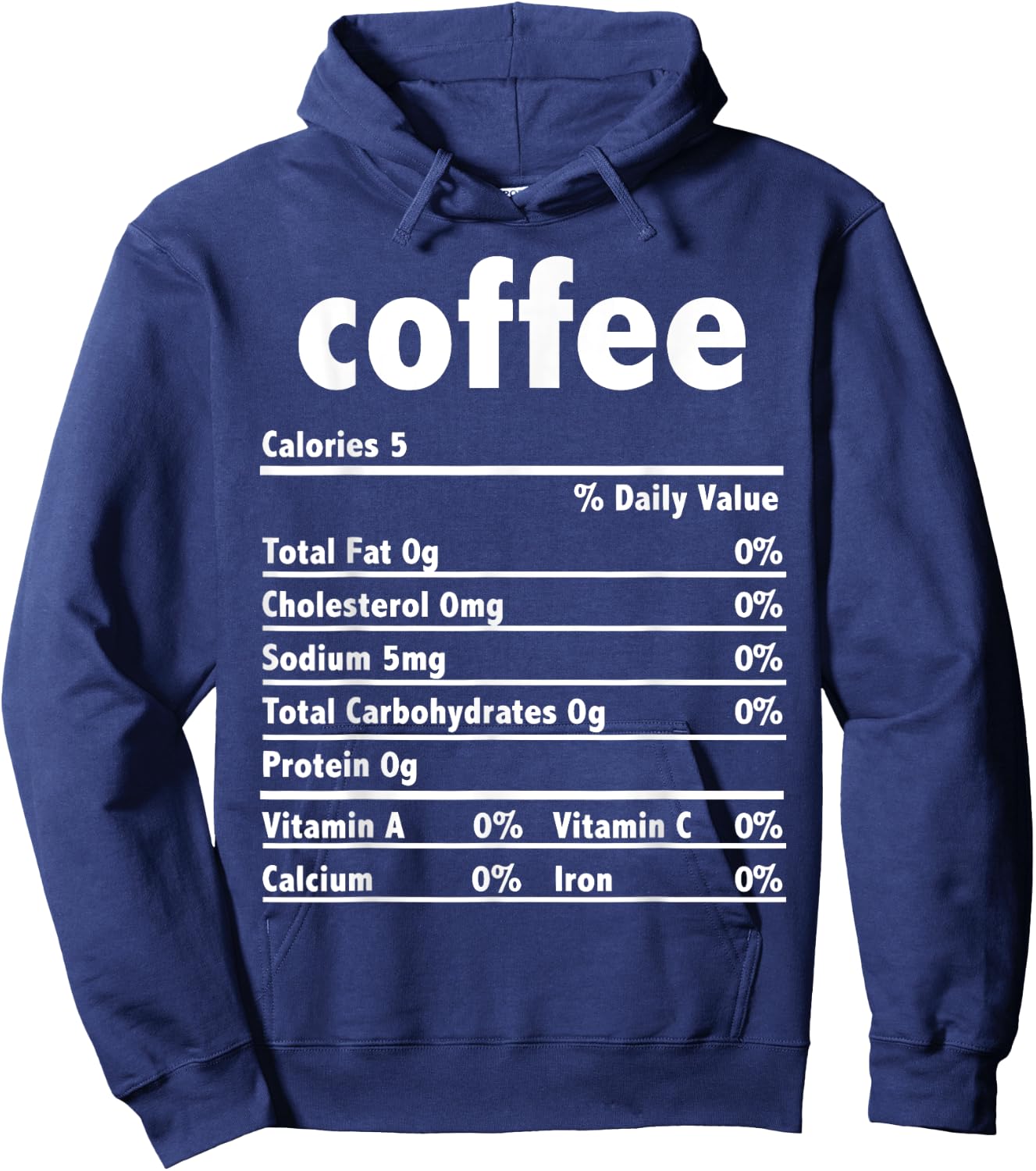 Thanksgiving Xmas Costume Nutrition Facts Coffee Hoodie - Hoodie | Navy