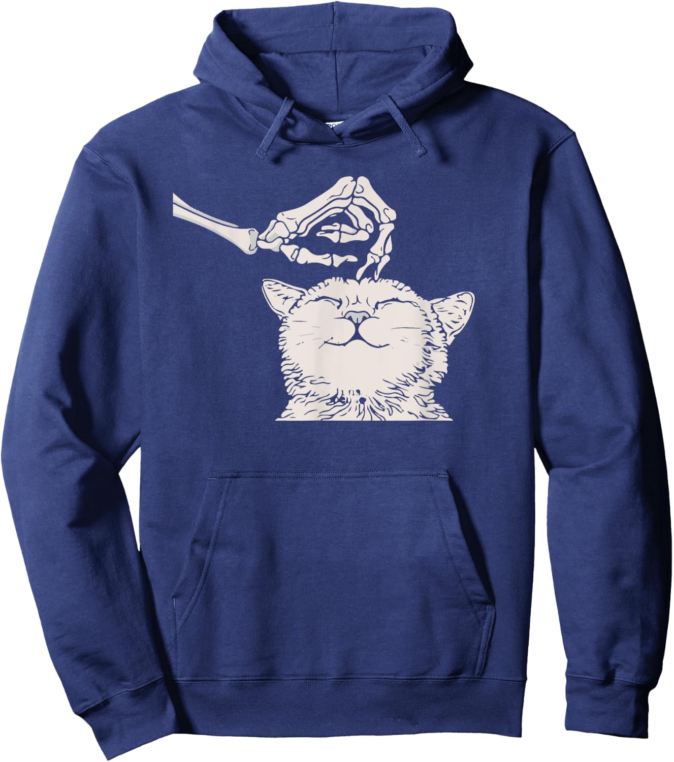 Cat Skeleton Hand Lazy Halloween Costume Cool Bones Kitten Hoodie - Hoodie | Navy