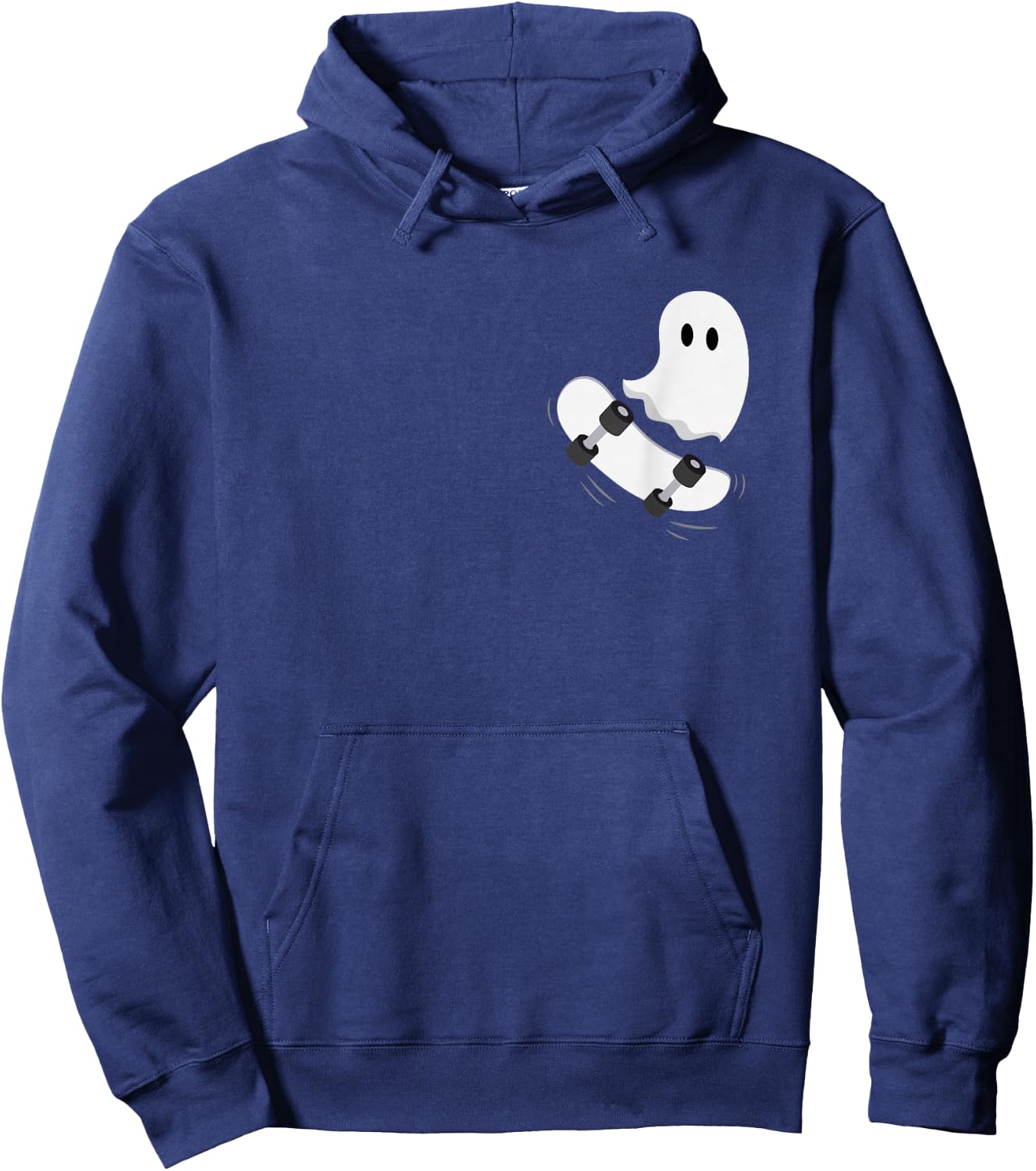 Ghost Skateboard Lazy Halloween Costume Funny Skateboarding Hoodie - Hoodie | Navy