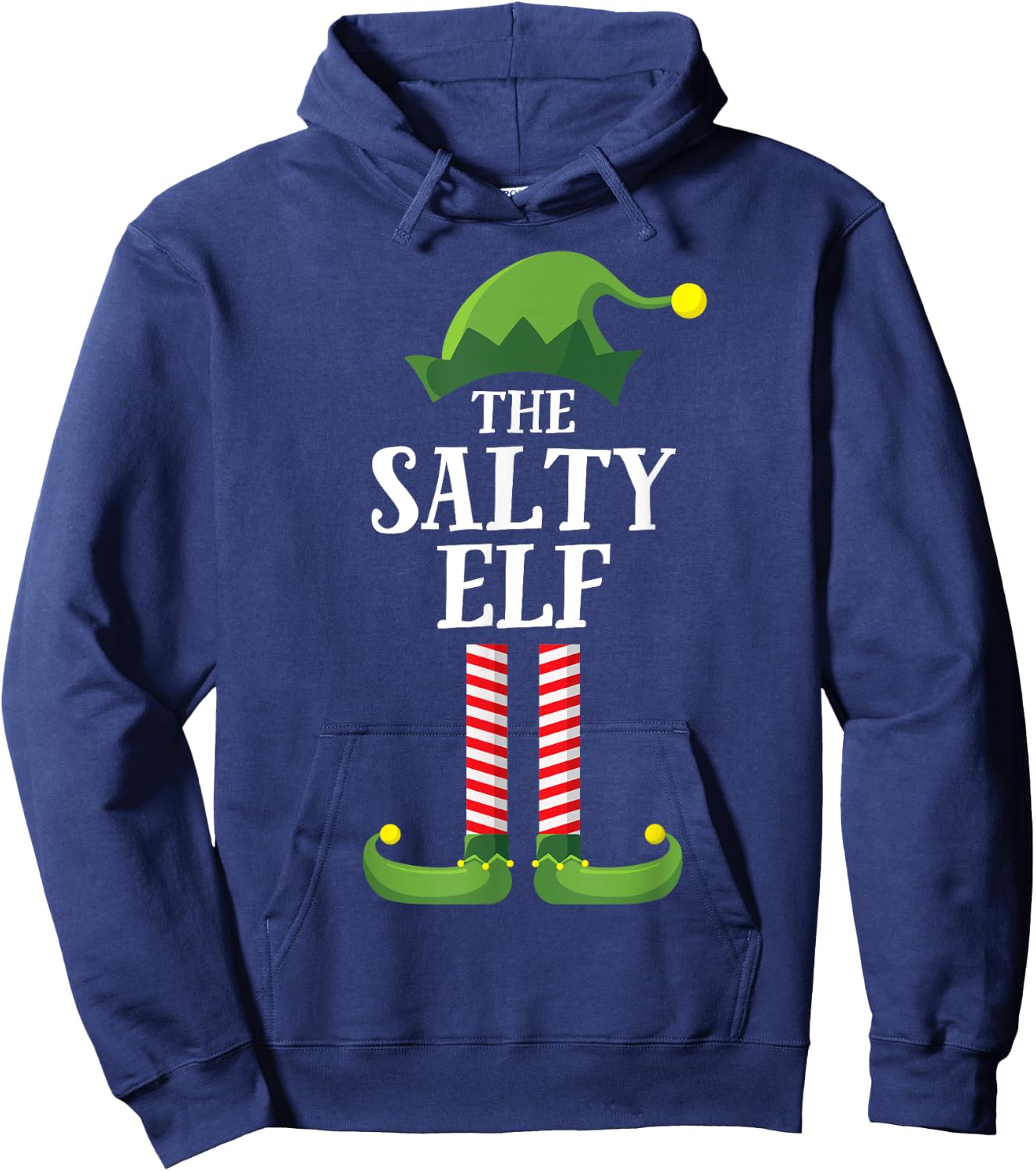 Salty Elf Matching Family Group Christmas Party Funny Elf Hoodie - Hoodie | Navy