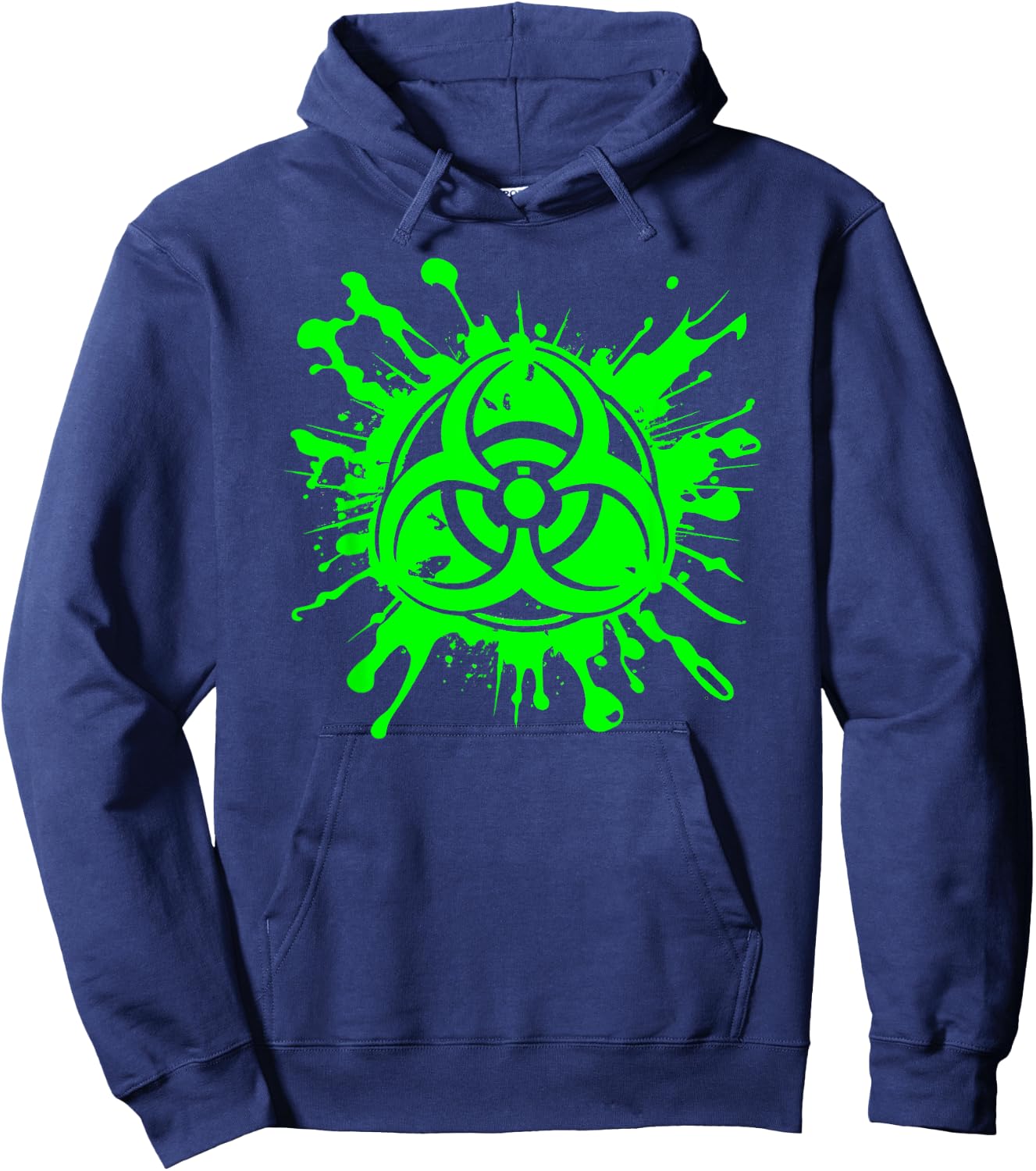 Green Radioactive Symbol Biohazard Symbol Radiation Nuclear Hoodie - Hoodie | Navy