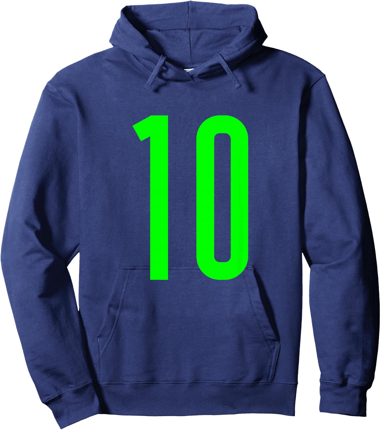 Green Sport Team Number #10 Hoodie - Hoodie | Navy
