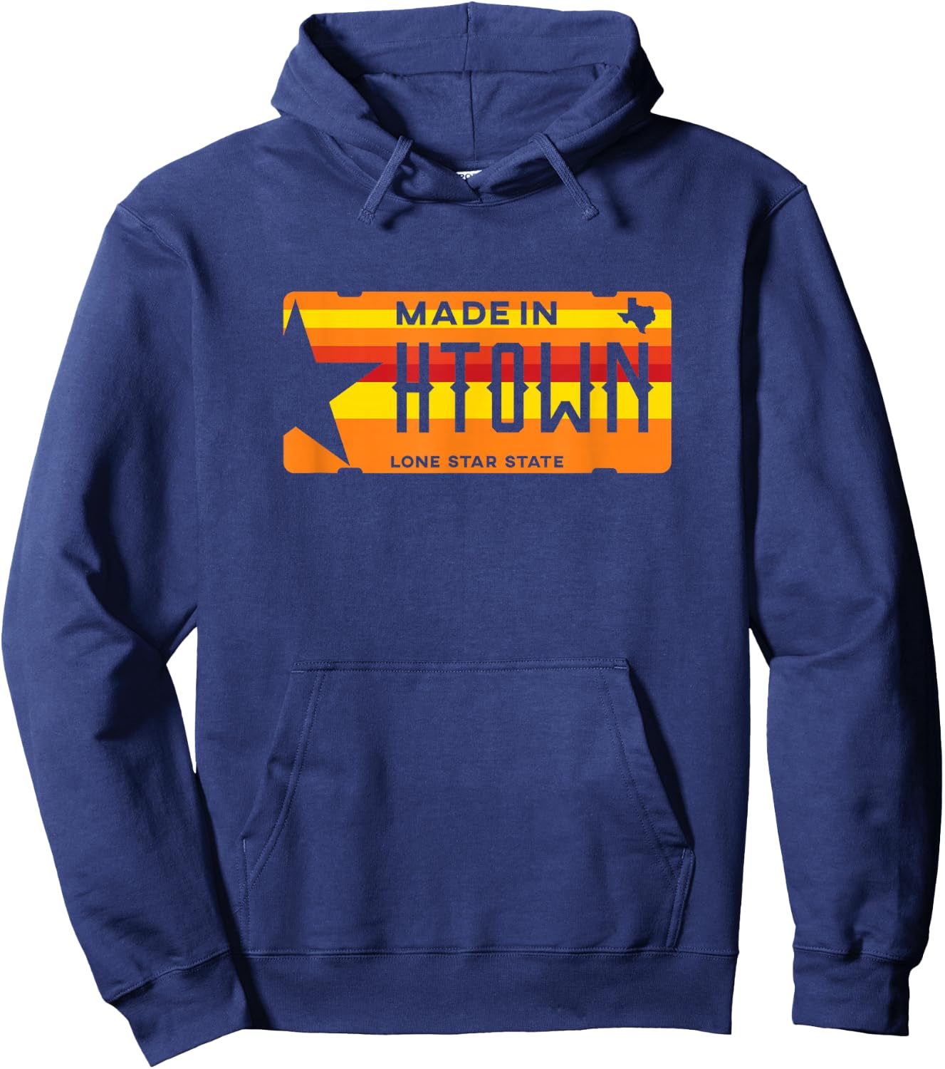 Made in H-Town Vintage Born in Houston Texas Hoodie - Hoodie | Navy