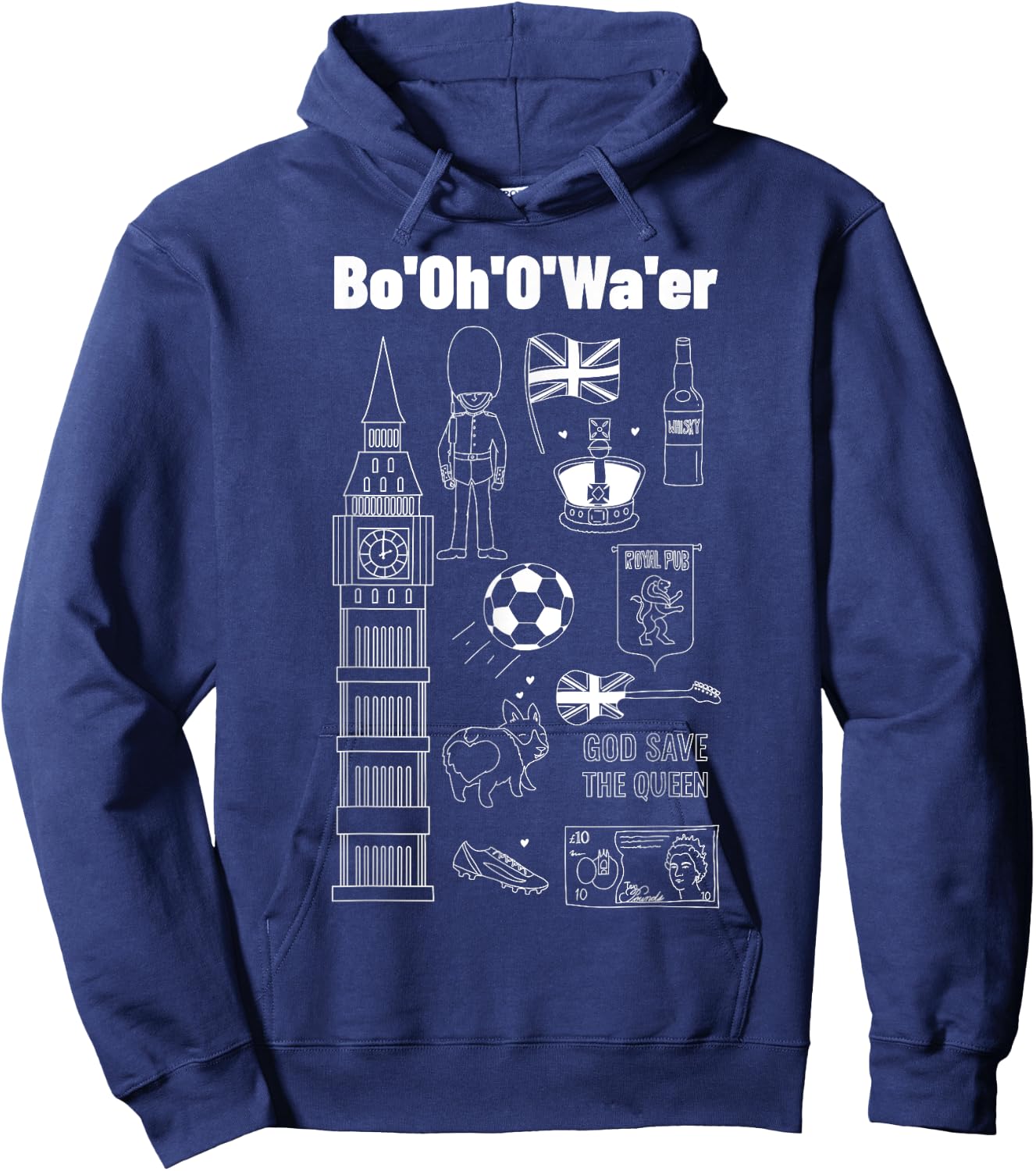 Funny Brit Gifts & British Accent Bottle Of Water Hoodie - Hoodie | Navy