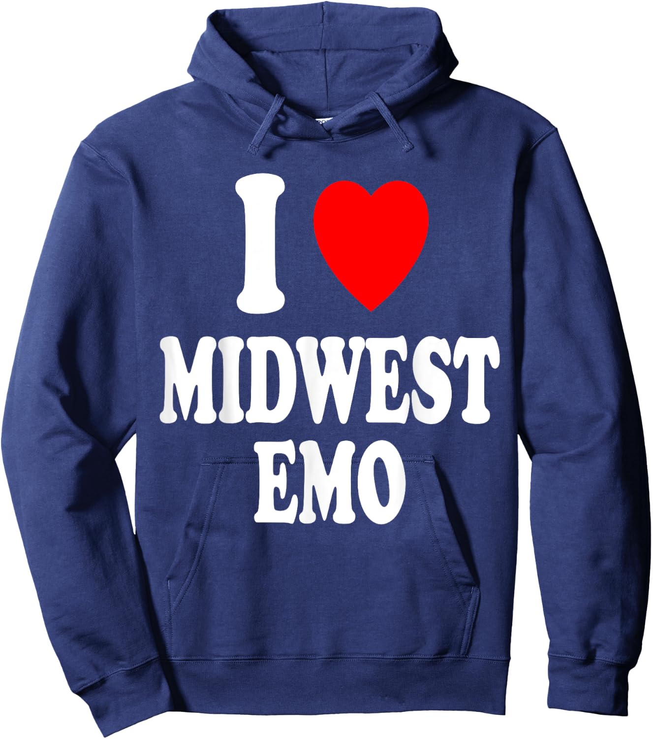 I Heart (Love) Midwest Emo Pop Punk Music Midwestern Hoodie - Hoodie | Navy