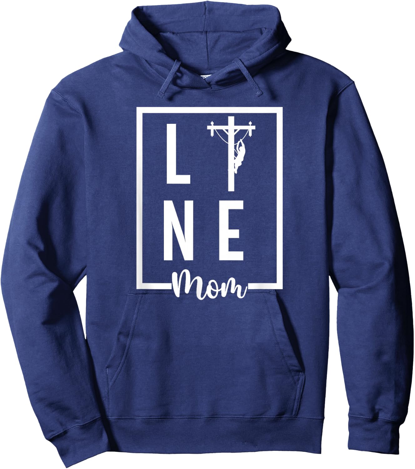 Line Mom Lineman Mom Of A Lineman Mama Line Mother Hoodie - Hoodie | Navy