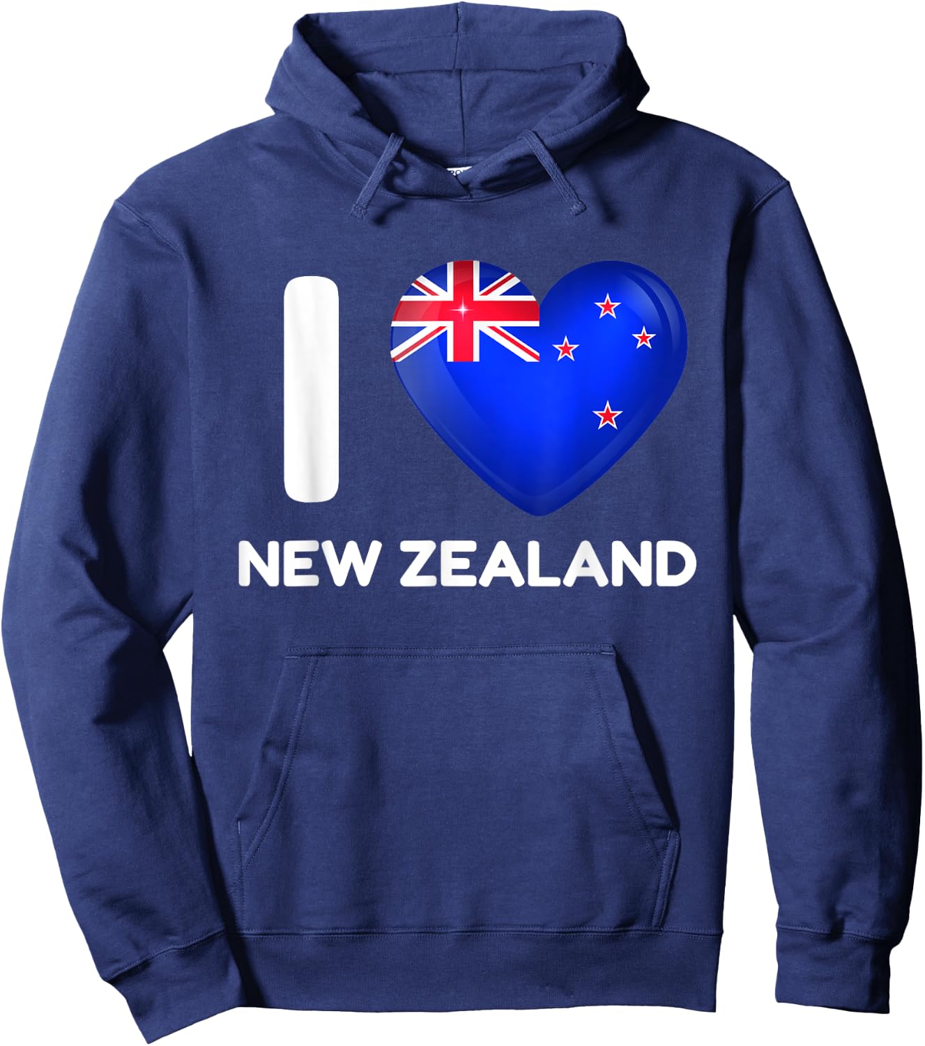 I Love New Zealand Heart New Zealand Family Travel Hoodie - Hoodie | Navy