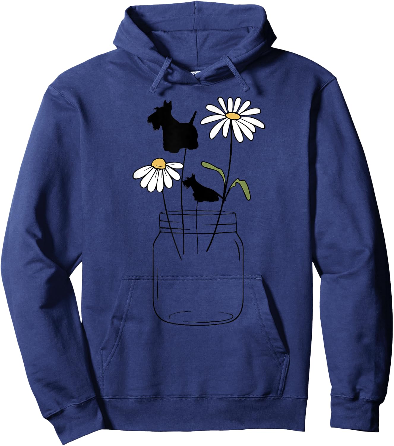 Scottie mom Scottish Terrier flower Hoodie - Hoodie | Navy