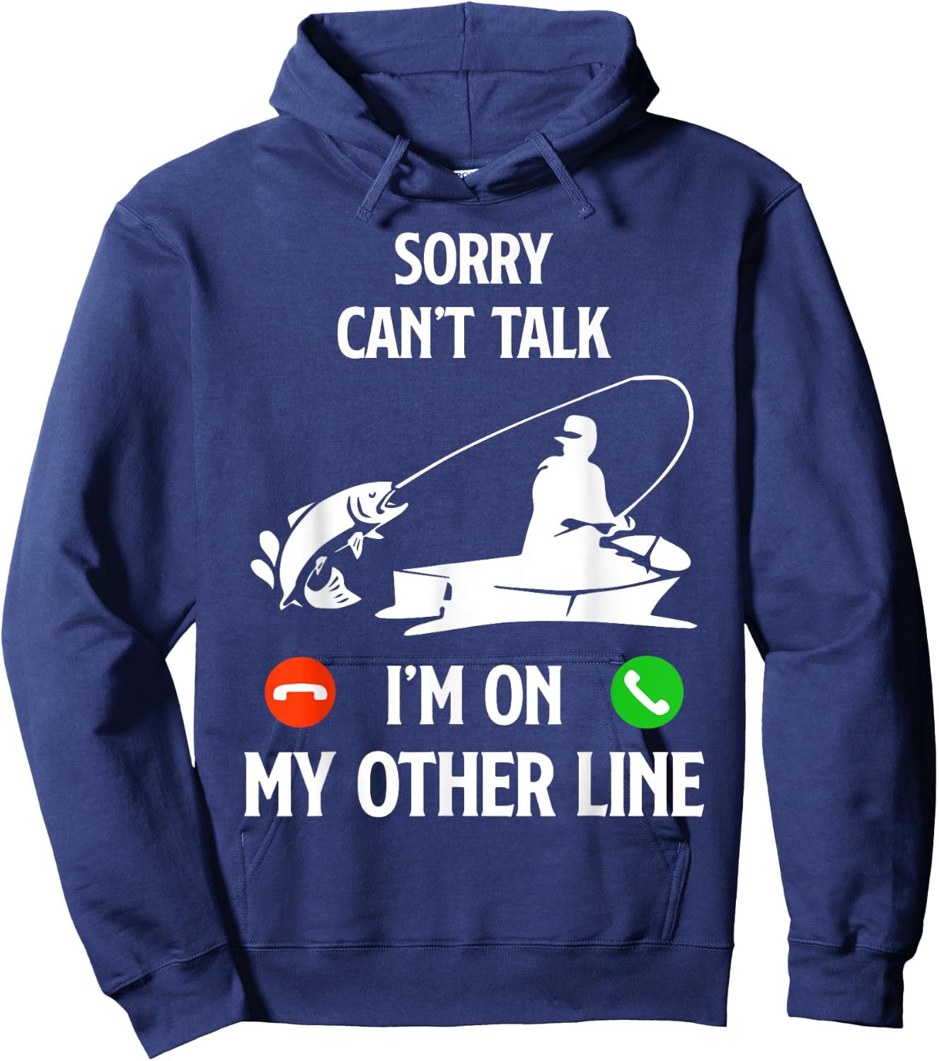 Fishing Dad Humor Saying Funny Fisherman Father's Day Hoodie - Hoodie | Navy