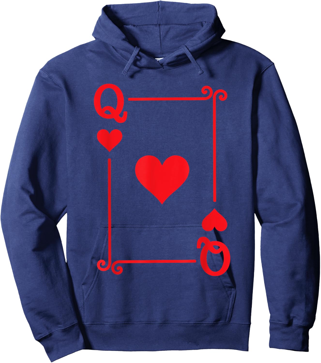 Playing Cards Costume - Queen Hearts Card - Queen Card Hoodie - Hoodie | Navy