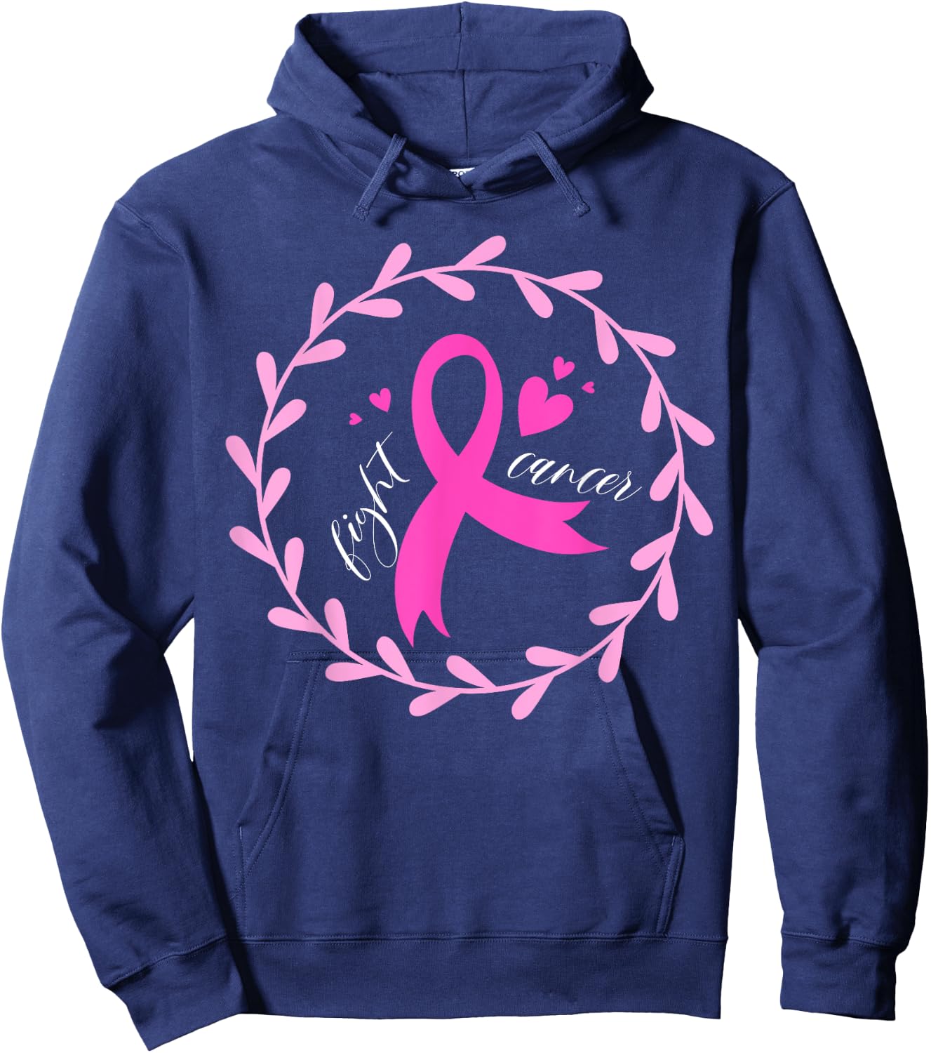 Fight Cancer Pink Ribbon | Breast Cancer Hoodie - Hoodie | Navy