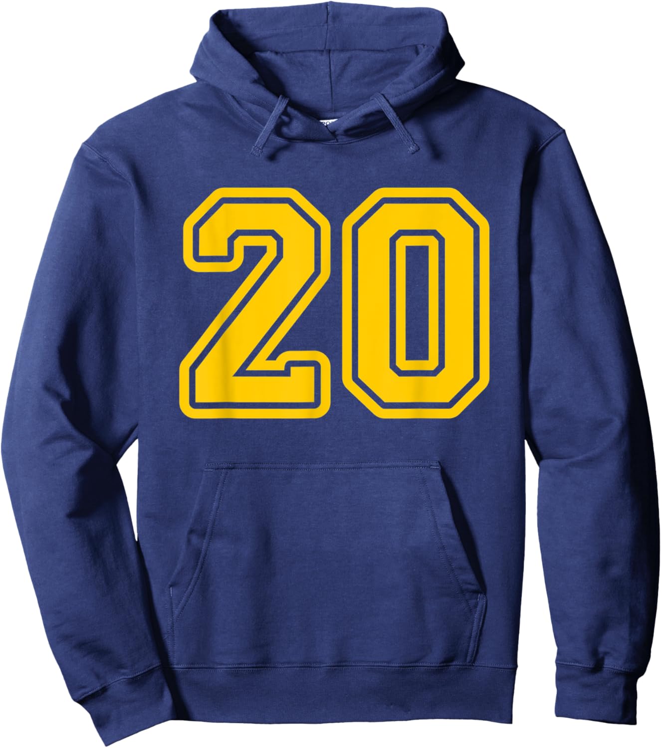 Jersey #20 Golden Yellow Sports Team Jersey Number 20 Hoodie - Hoodie | Navy