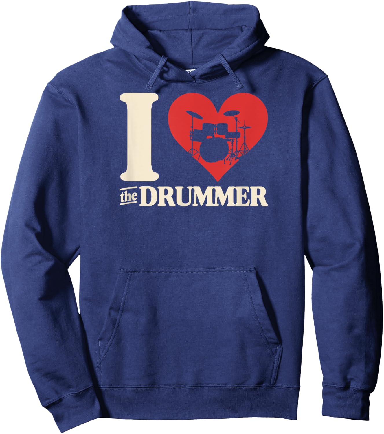 I Love The Drummer Heart Drum Couple Girlfriend Boyfriend Hoodie - Hoodie | Navy