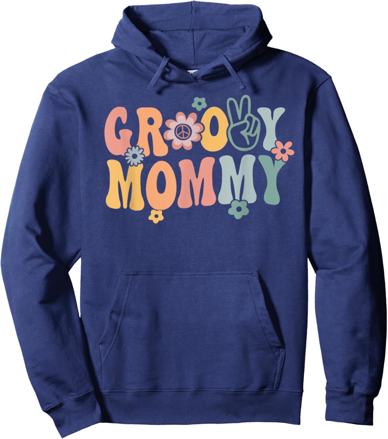 Groovy Mommy Retro Mom Matching Family 1st Birthday Party Hoodie - Hoodie | Navy