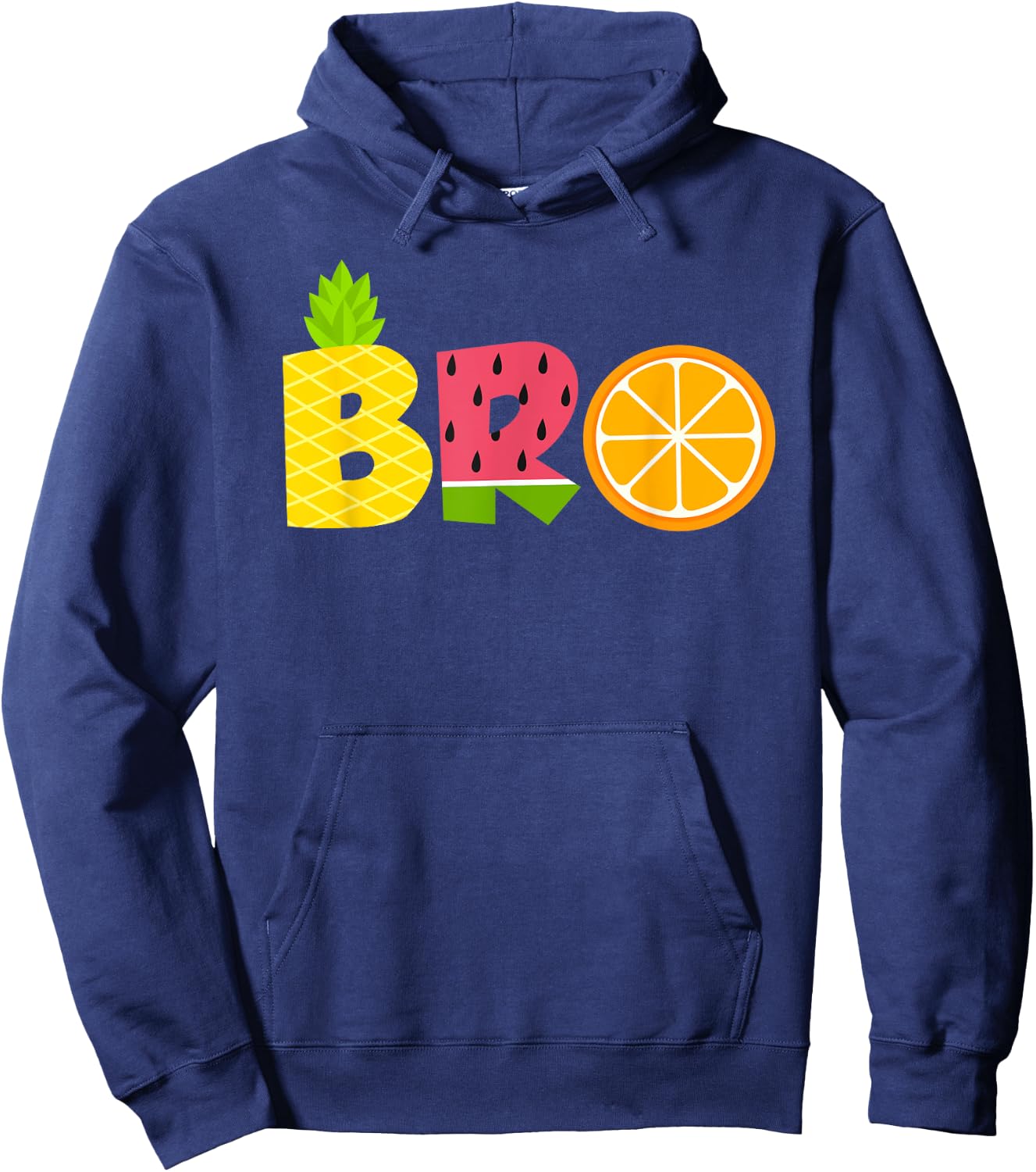 Funny Brother Fruitarian Lover Summer Boys Fruit Slice Hoodie - Hoodie | Navy