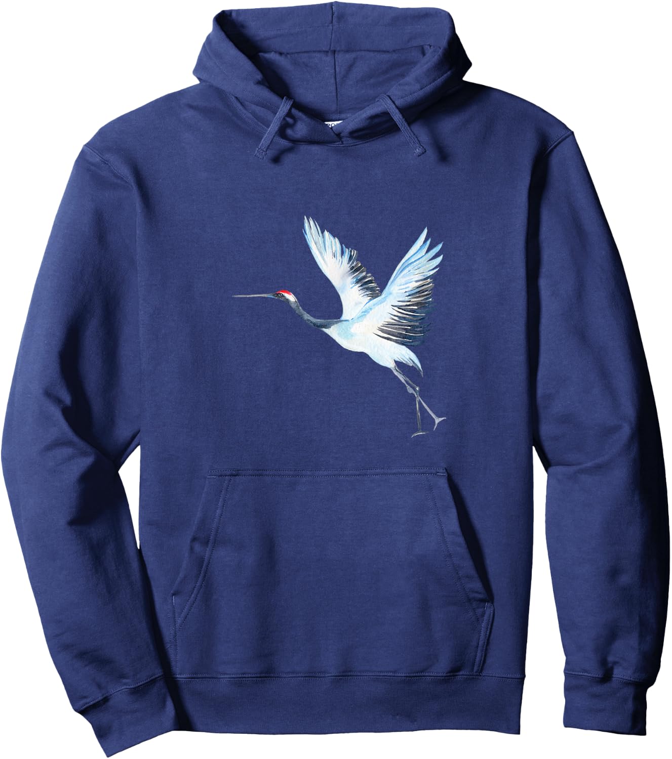 Sandhill Crane Heron Design Illustration Water Color Hoodie - Hoodie | Navy