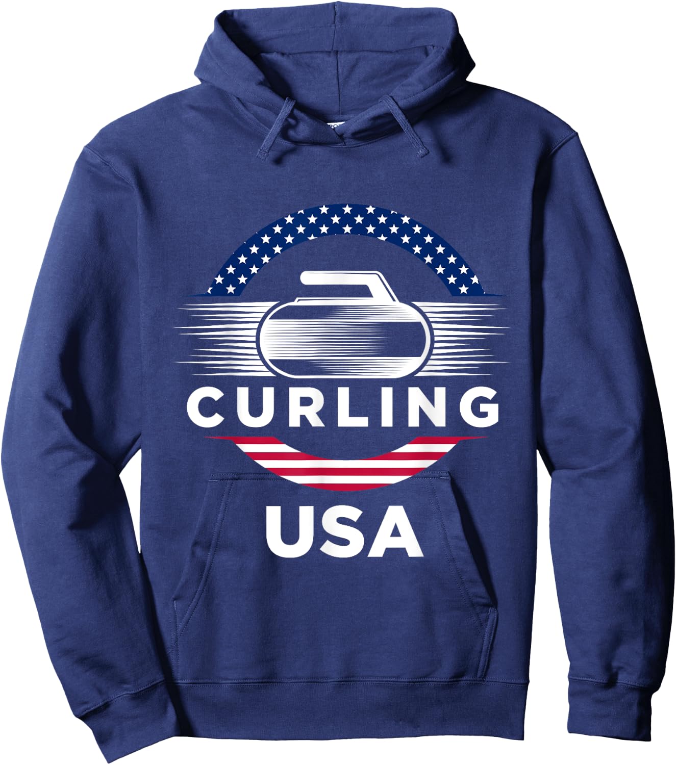 Curling USA Support the Team USA Flag Curl Clean Hoodie - Hoodie | Navy