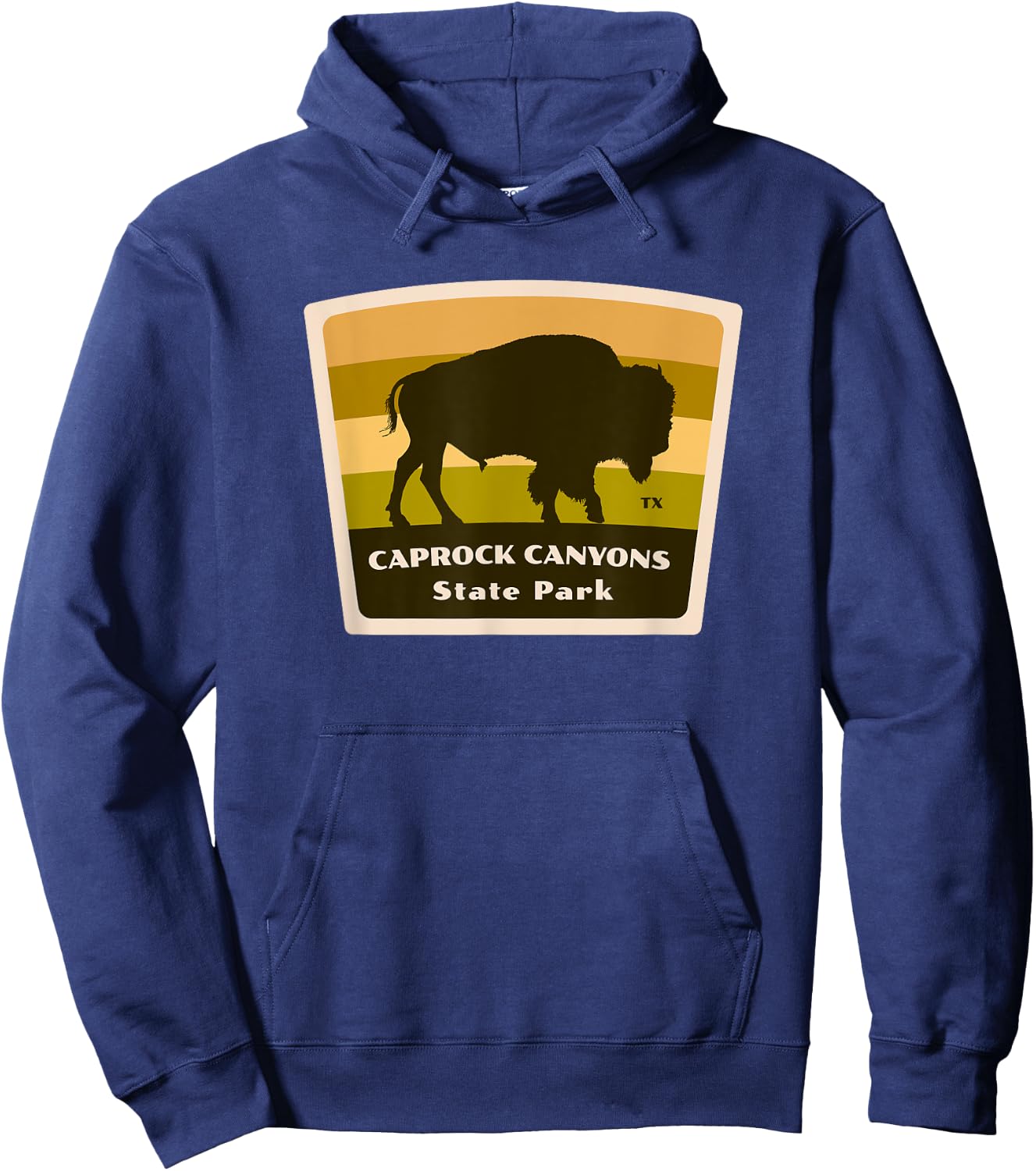 Caprock Canyons State Park and Trail Texas TX Bison Badge Hoodie - Hoodie | Navy