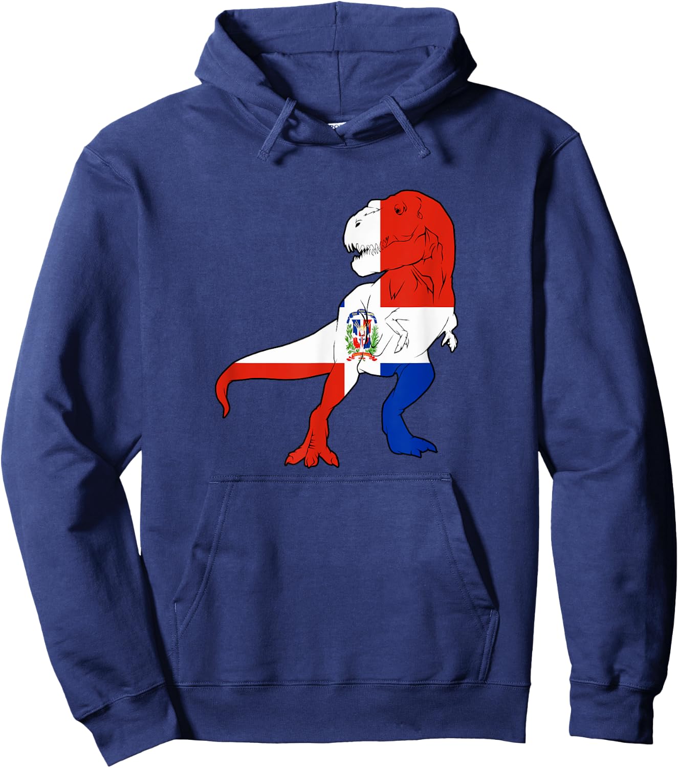 Dominican Trex Dinosaur Boys Kids Republic Dominicana Flag Hoodie - Hoodie | Navy