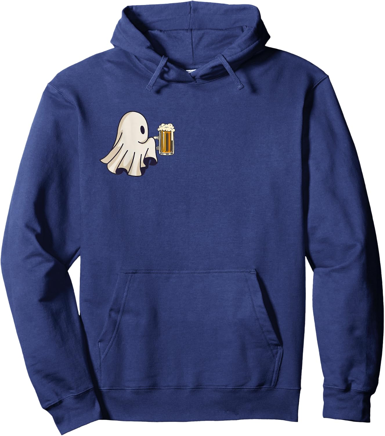 Little Ghost Drinking Beer Funny Halloween Costume Men Women Hoodie - Hoodie | Navy