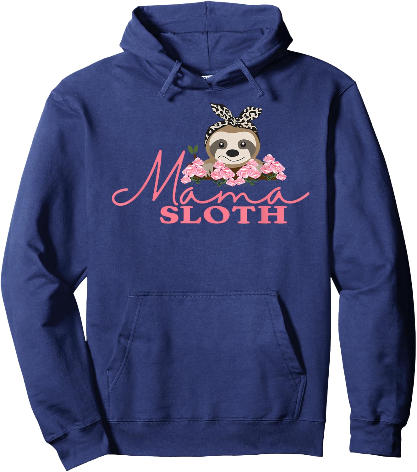 Mama Sloth , I Love Mom, Girls Sloth Hoodie - Hoodie | Navy