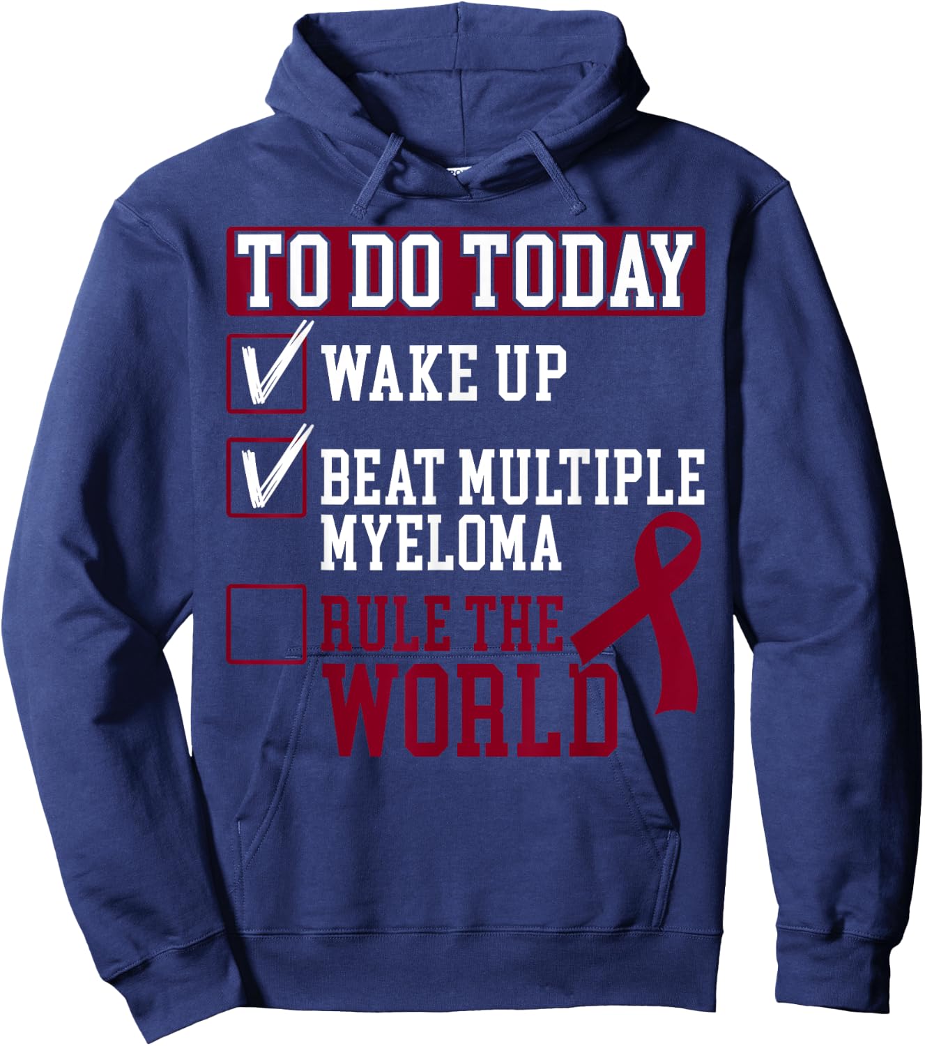Multiple Myeloma Warrior Myeloma Cancer Awareness Hoodie - Hoodie | Navy
