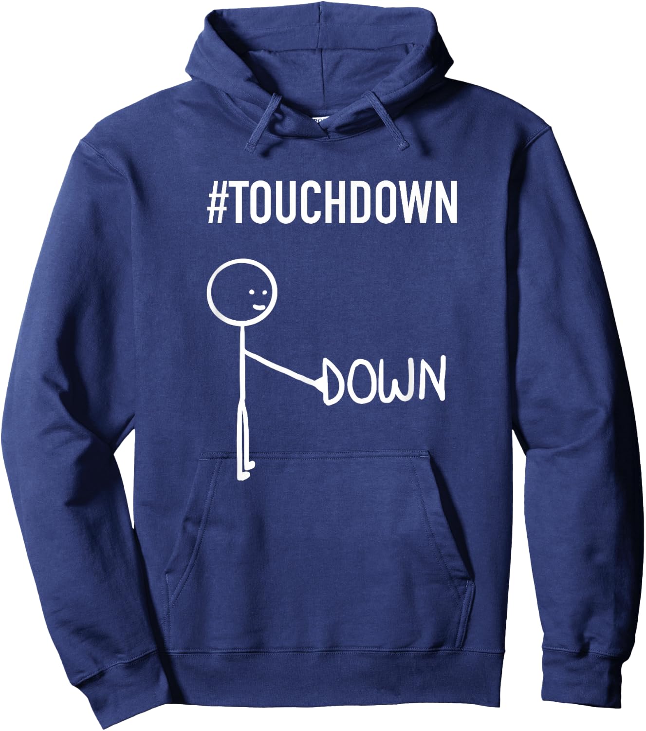 Funny Stick Figure - Touchdown Football Pun Joke Hoodie - Hoodie | Navy