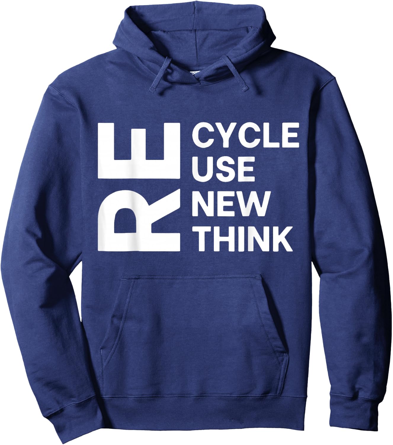 Recycle Reuse Renew Rethink Re Cycle Use Environmentalist Hoodie - Hoodie | Navy