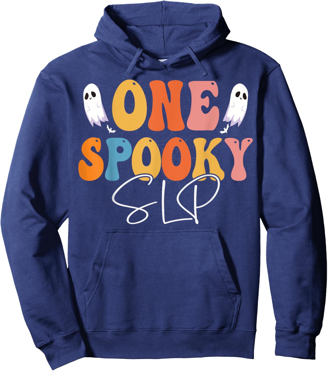 One Spooky SLP Groovy Funny Women Ghost Boo Halloween Hoodie - Hoodie | Navy