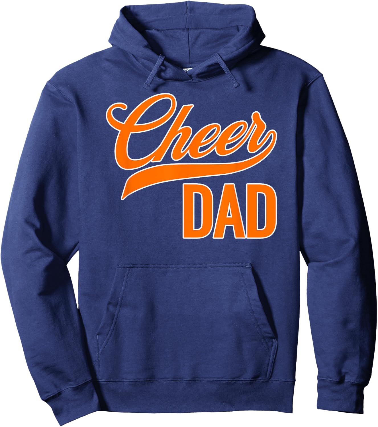Cheer Dad Blue and Orange Cheerleading Matching Parents Hoodie - Hoodie | Navy