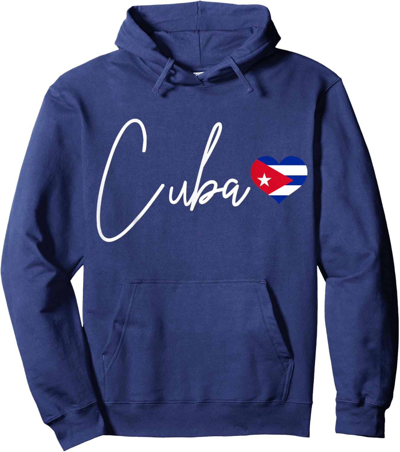 Cuba Heart Pride Cuban Flag Hoodie - Hoodie | Navy