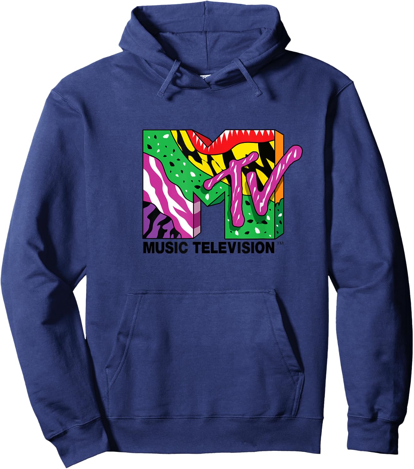 Mademark x MTV - The official MTV Logo with colorful crazy wild creative art Hoodie - Hoodie | Navy