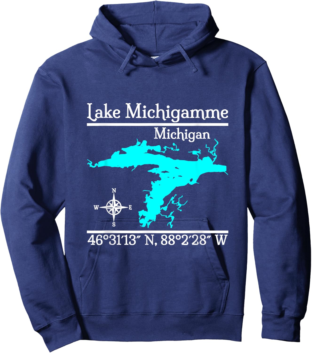 Lake Michigamme, Michigan Hoodie - Hoodie | Navy