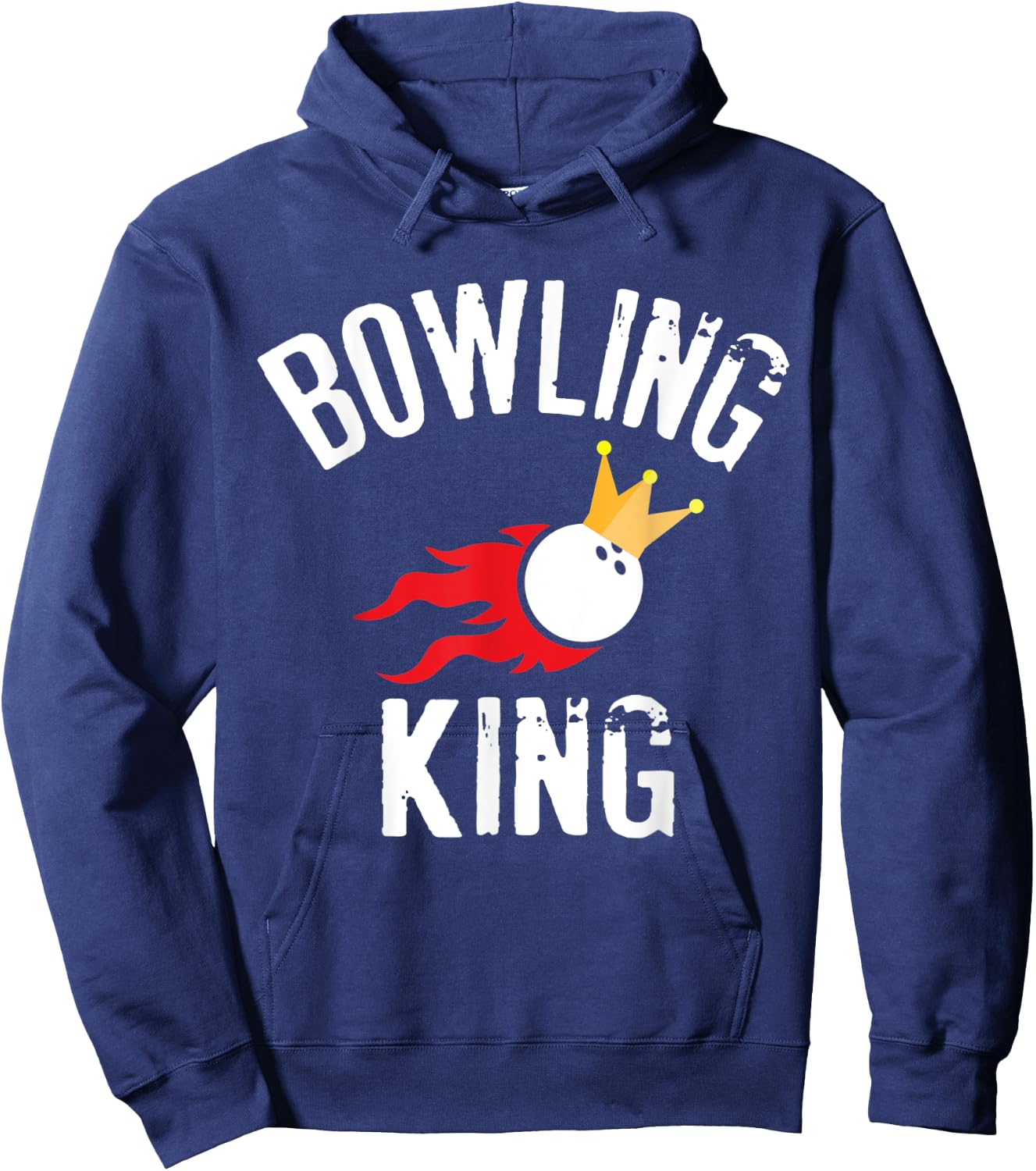 Bowling King Funny Quote For Dads Bowlers Hoodie - Hoodie | Navy