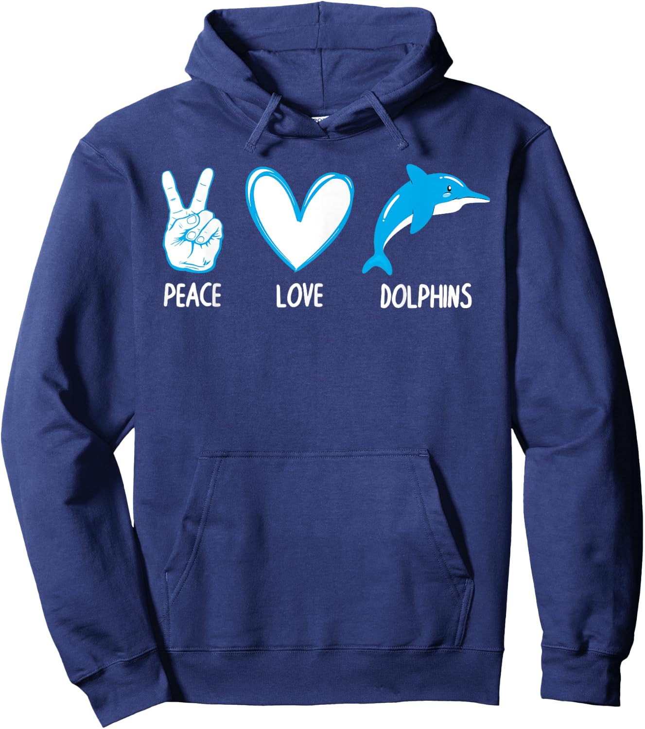 Cute Dolphin Design Women Kids Aquatic Dolphin Lover Hoodie - Hoodie | Navy