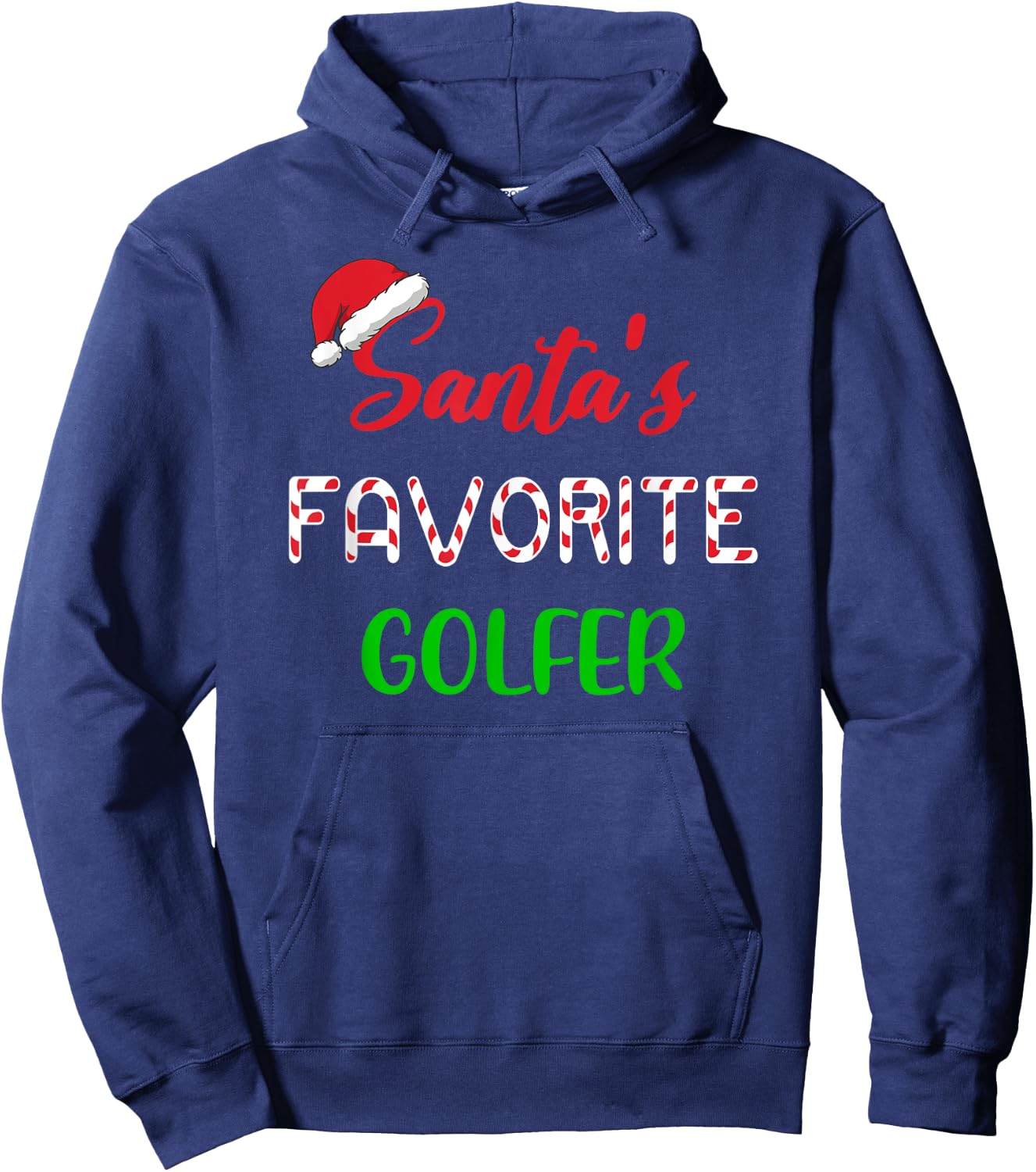 Santas Favorite Golfer Gift Funny Golf Christmas Hoodie - Hoodie | Navy