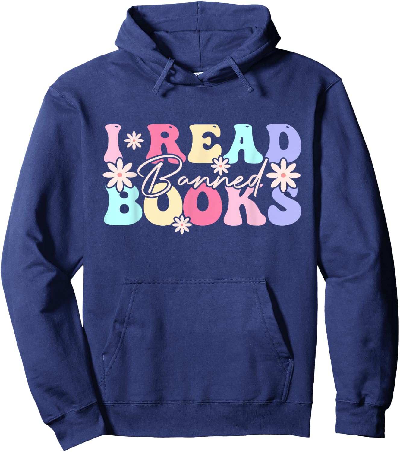 I Read Banned Books Retro Vintage Funny Bookworm Hoodie - Hoodie | Navy