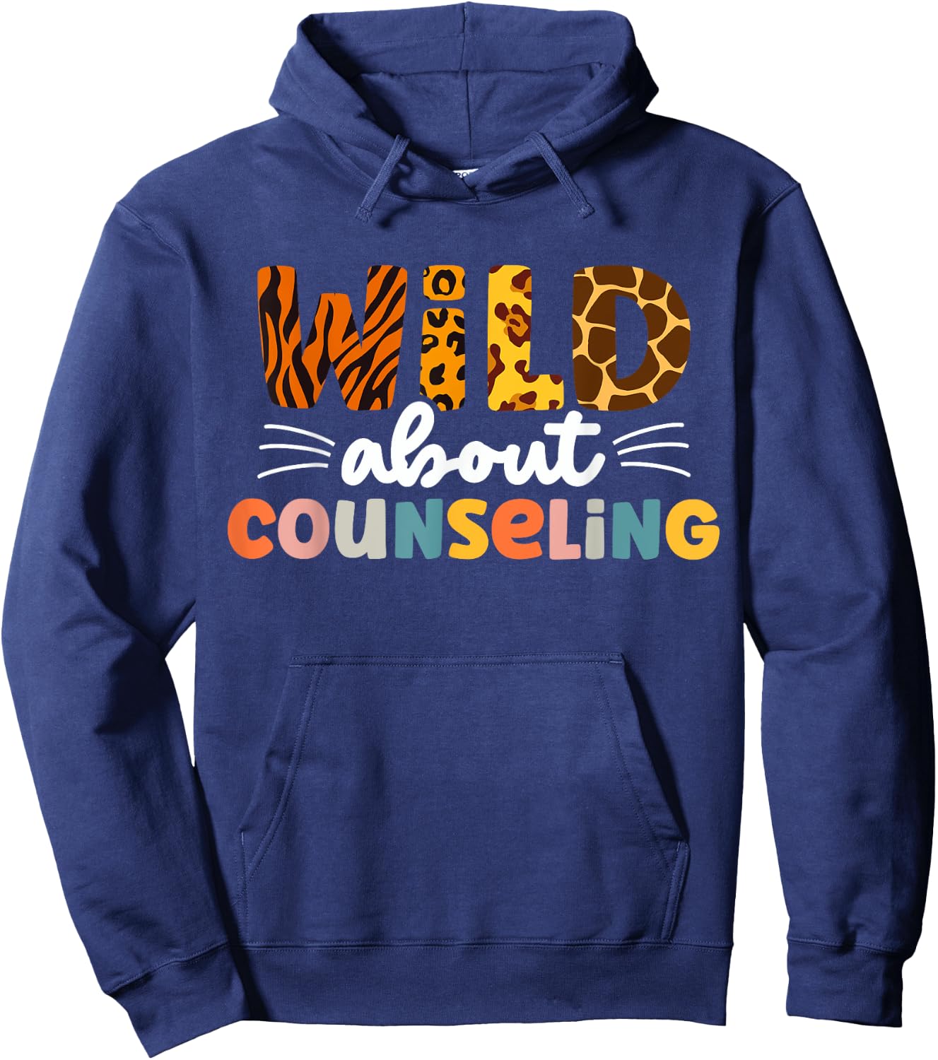 Cute Wild About Counseling Leopard Teacher Counselor Men Women Hoodie - Hoodie | Navy